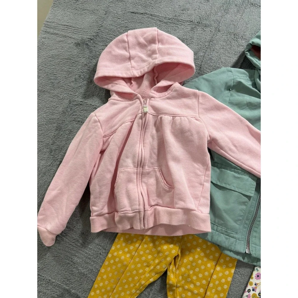 Carters OshKosh 24M Pink Green Floral Animal Hoodie Jacket‎ Leggings Lot 5pc